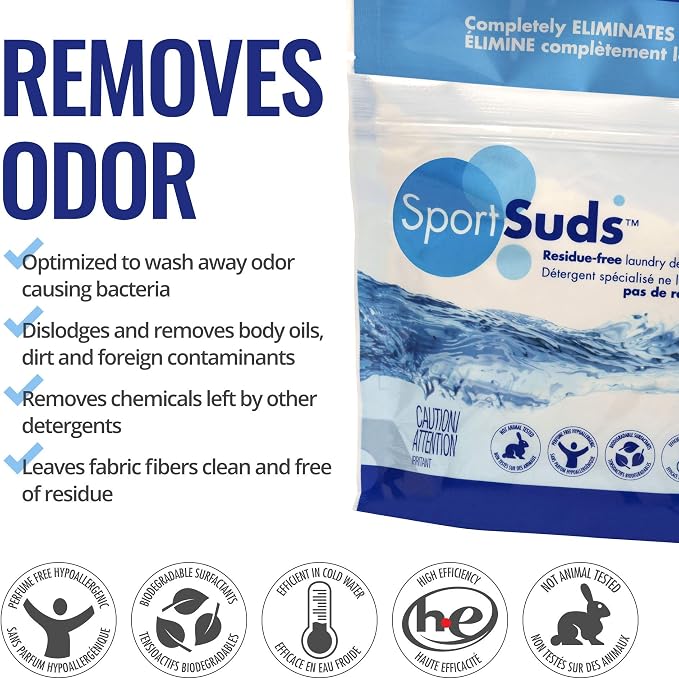 Sport Laundry Detergent, Odor Eliminator Technology, Laundry Soap for Workout Clothes and Everyday Use - Sport Suds 500grams