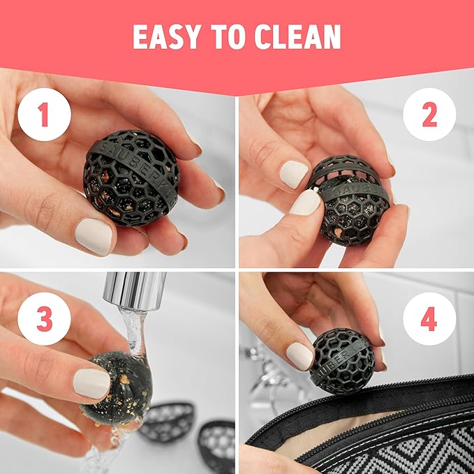 Sauberkugel - The Clean Ball - The clever way of cleaning purses, bags, backpacks and school bags (Black)