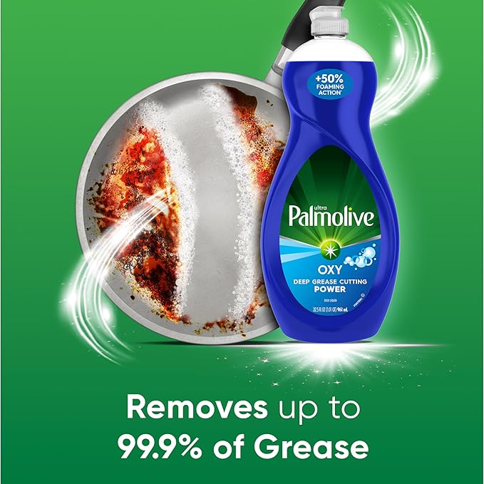 Palmolive Ultra Dishwashing Liquid Dish Soap, Oxy Power Degreaser - 32.5 Fl Oz (Pack of 4)