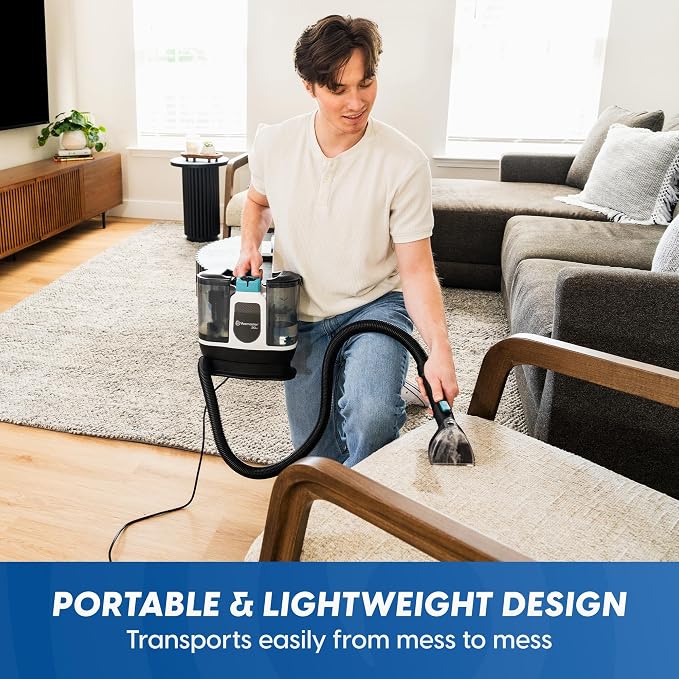 Vacmaster 30 Series Mini Portable Carpet & Upholstery Spot Cleaner Machine | 16KPa Power Suction includes tough stain tool and hose cleaner for Pets, Area Rugs and Couches