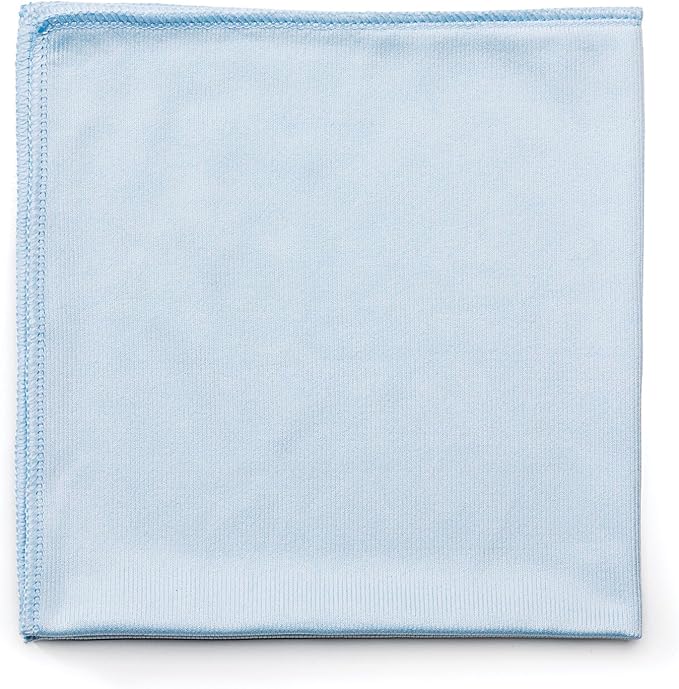 Rubbermaid Commercial Products HYGEN Microfiber Glass Cloth, 16 inch x 16 inch, Blue, Rag/Towel for Janitorial/Professional Cleaners and Heavy-Duty Cleaning of Glass Surfaces