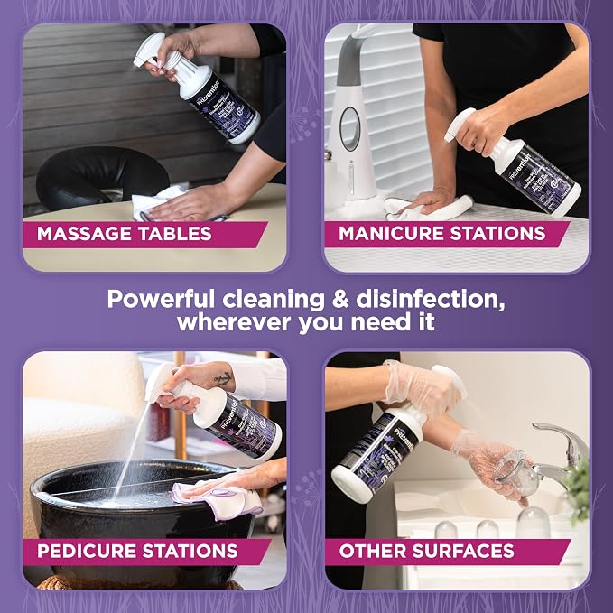 Prevention Ready-To-Use Disinfecting Cleaner – Hospital Grade Disinfectant Spray Solution for Salons, Spas, Clinics, Surfaces – Sanitizing Solution & Two Reusable Sprayers – 32oz Bottle (6 Pack)