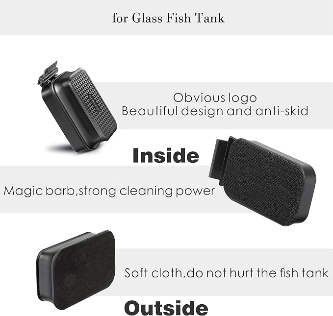 Carefree Fish Aquarium Small Magnetic Cleaner for Glass Fish Tank Magnet Brush Algae Scraper Floating