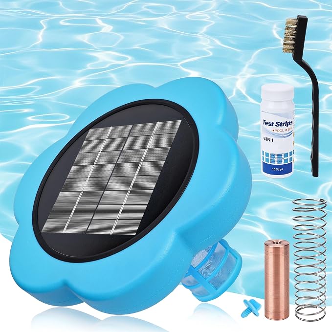 Toodour Solar Pool Ionizer - Upgraded Floating Solar Pool Ionizer for Above Ground Pool Cleaner, Up to 45,000 Gallons Durable Pool Cleaning Equipment Easy Pool Maintenance for Swimming Pools