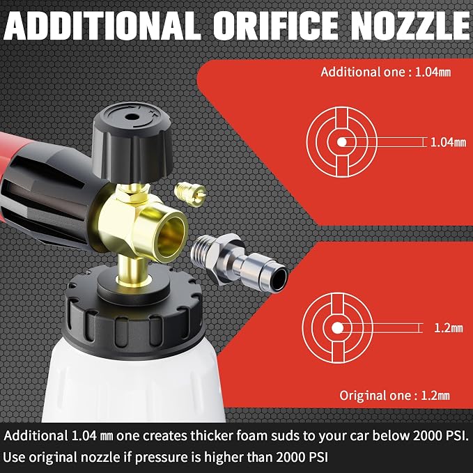 Pressure Washer Gun with Foam Cannon Kit, One-Button Switch Between Foam & Water, 1/4" Quick Connect, 5 Spray Nozzles, Car Wash Mitt, 1000-4000 PSI Pressure Washer Gun for Car Wash & House Cleaning