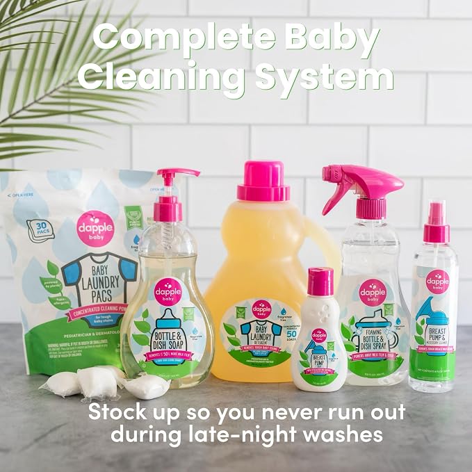 Dapple Baby All Purpose Cleaning Wipes - (2 Pack) 75 Count Canisters + (2 Pack) 30 Count Pouches - Plant-Powered & Hypoallergenic - Lavender Scent - Baby Essentials