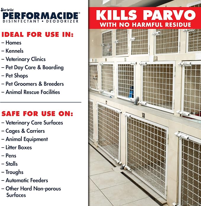STAR BRITE Performacide 32 oz. Refill (6-Pack) – Kills Parvo Virus, Ideal for Veterinary Hospitals & Kennels