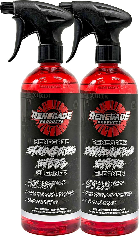 Renegade Stainless Steel Cleaner & Polish | Non-Abrasive Streak-Free Shine for Appliances, Chrome, Aluminum & Glass | Cleans, Polishes & Protects | Fingerprint Resistant (2-Pack)