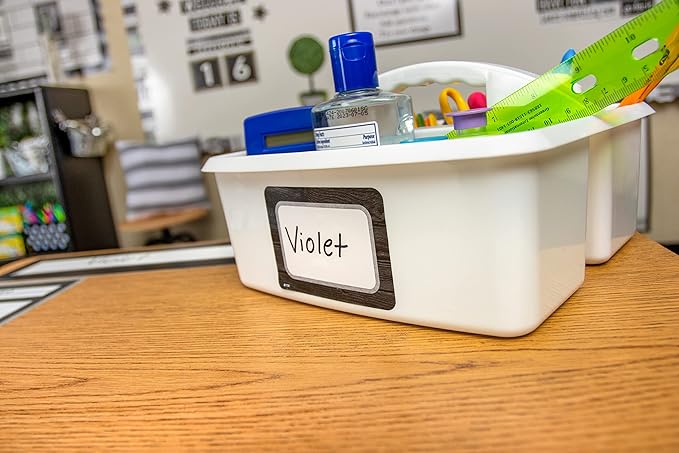 Teacher Created Resources Soft Colors Portable Plastic Storage Caddy 6-Pack for Classrooms, Kids Room, and Office Organization, 3 Compartments