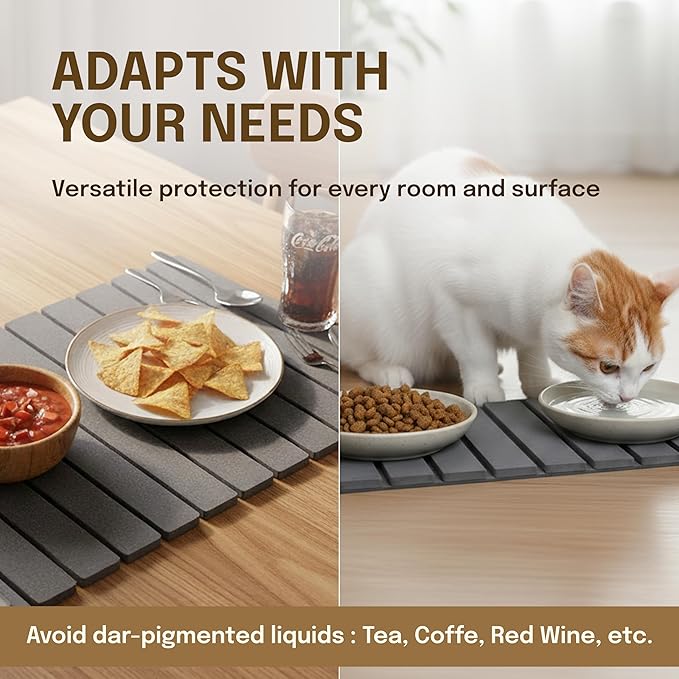 Stone Drying Mat for Kitchen Counter, 24"x16" Foldable Fast-Drying Diatomaceous Earth Mat, Versatile Collapsible Dish Drying Mat for Dishes, Cups & Bottles new title