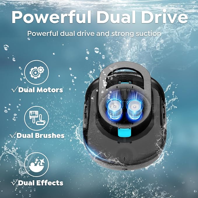 S1 Pro Cordless Robotic Pool Cleaner, 130-Min Runtime, Cleans Up to 1,292 Sq.Ft, Dual-Motor Pool Vacuum, Automatic Cleaner with Large Filter Basket, Fast Charging & Self-Parking (Graphite Gray)