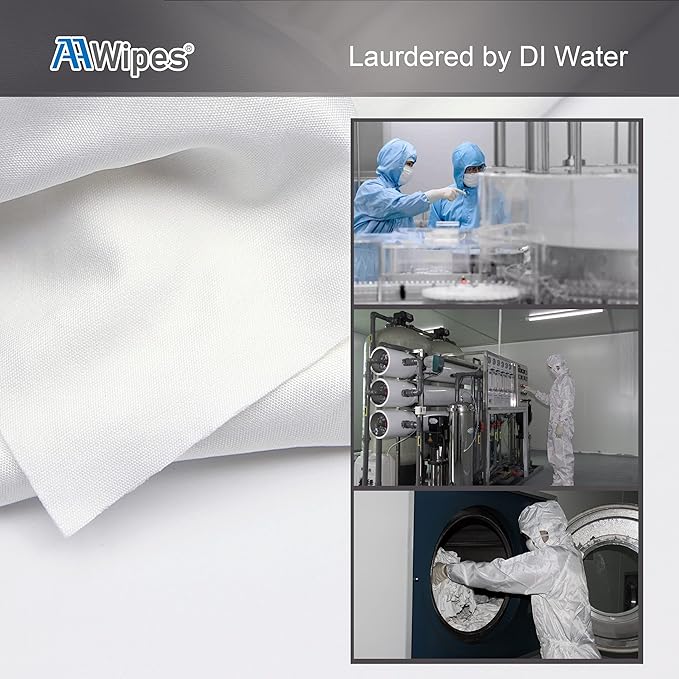 AAwipes Double Knit 100% Polyester Wipers Light Weight Version (120GSM, 6"X6", 150pcs/bag) Cleanroom Cloth Wipes Laser Sealed Edge, Ultra-Soft (CP12006)