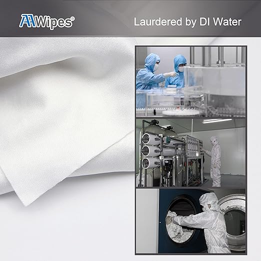 AAwipes Cleanroom Microfiber Wipes Knitted Superfine 6"x6" (100 Counts/Bag, 180gsm, Polyester-Polyamide) Lint Free Cloths for Fiber Optics, Ultrasonic Sealed Edge, Class 100 Cloths (MC18006)