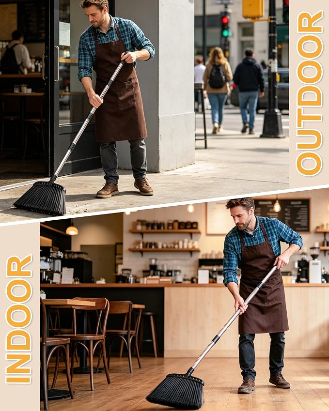 Outdoor Broom,Masthome Heavy Duty Broom,56" Brooms for Sweeping Outdoor,Angle Commercial Brooms with Hard Bristles, for Kitchen Home Office Garage Courtyard Lobby Lawn Concrete
