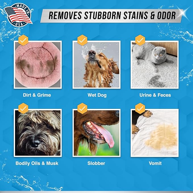 ACTIVE Washing Machine Cleaner for Pet Owners and Pet Laundry Detergent - Includes 24pk Pet Washer Cleaning Tablets and 2LB Pet Enzyme Laundry Detergent Powder