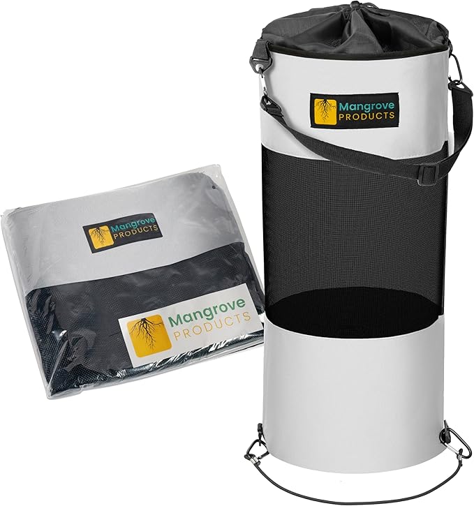 Mangrove Products: Portable Boat Trash Can, Reusable Trash Bag, Boating Equipment, Boat Storage, Boat Accessories Marine, Pontoon Boat Accessories, Fishing, Sandbar, RV, or Camping