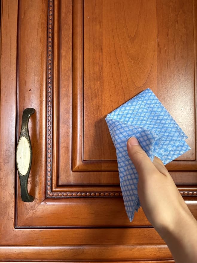 Disposable Cleaning Cloths Heavy Duty Dish Rag Disposable Dish Cloths 100 Count/Pack,Blue