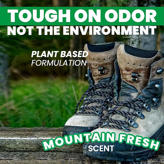 Uncle Todd's Odor Stomp Shoe Deodorizer 2-Pack Mountain Fresh- Proven & Powerful Enzyme Shoe Spray for Odor Elimination in All Footwear