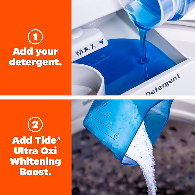 Tide Ultra Oxi Whitening Boost, 57 oz, All in One Laundry Booster, Color Safe Whitening, Stain and Odor Fighter