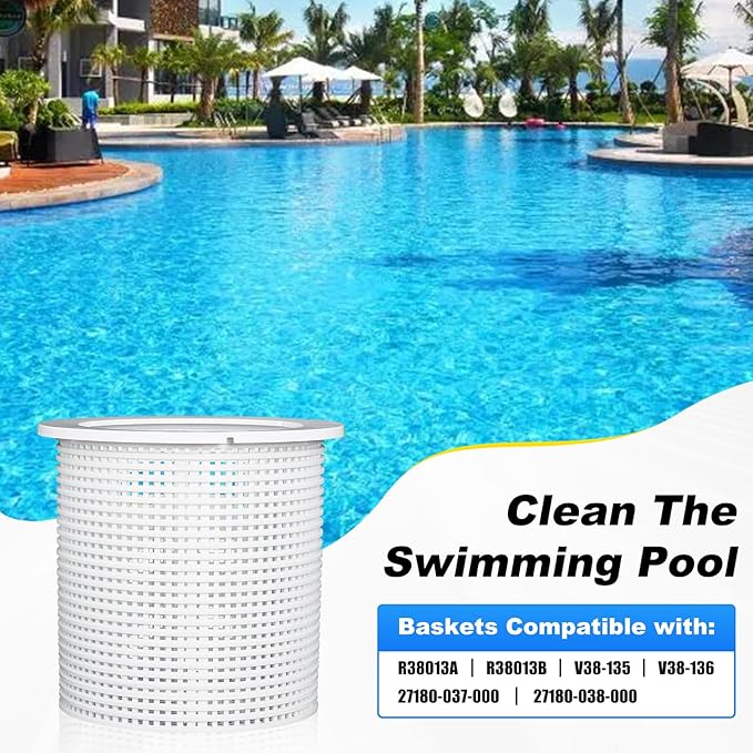 R38013A Pool Skimmer Basket for Inground Pool, Heavy Duty Pool Basket Skimmer Pool Filter Basket Compatible with Pen-Tair for V38-135 V38-135 V38-136