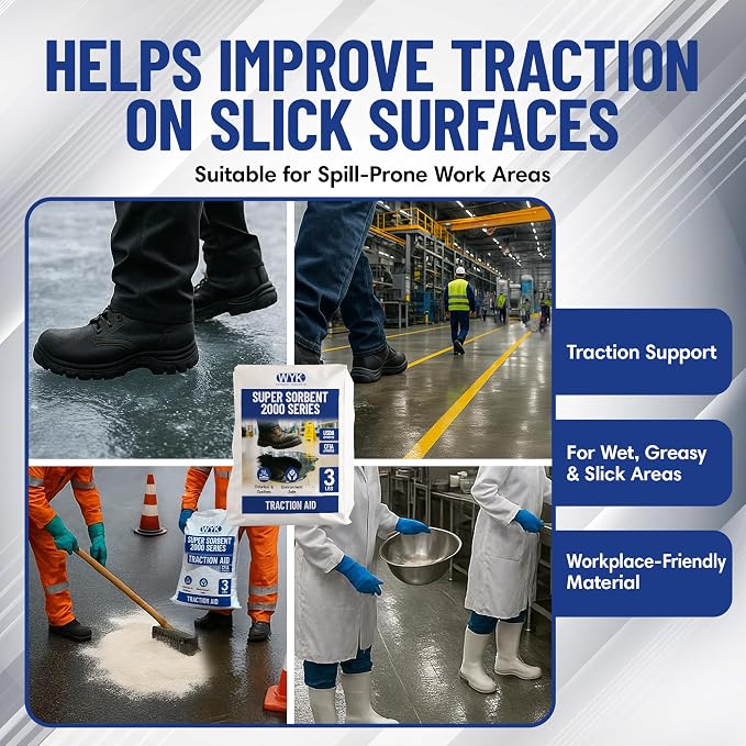 WYK 12 Pack Safety Sorbent 500 Series – Industrial Oil Absorbent Granules & Traction Agent for Spills, Leaks & Safety Maintenance – Fast-Acting Multi-Purpose Spill Absorber (1 Quart Boxes)