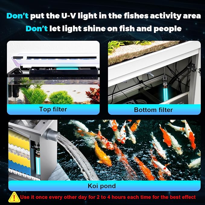 hygger 32W Pond & Aquarium U-V Light Water Clarifier for 200–2200 Gallons | 254nm Wavelength, Dual Tube U-V Light, Water Clarity Support, For Koi Ponds, Large Fish Tanks, Pools, Spas, Cold Plunge