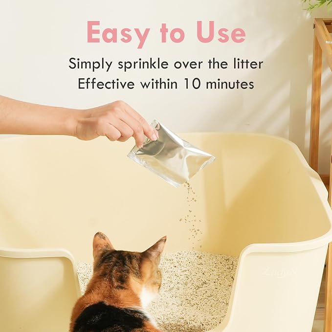 Lady N Cat Litter Deodorizer - 15 Packets (5 Month Supply) Fresh Sunrise Woods Scent, Long-Lasting Odor Eliminator for Automatic Litter Boxes & Liners, Natural Probiotic Formula, Safe for Kitty