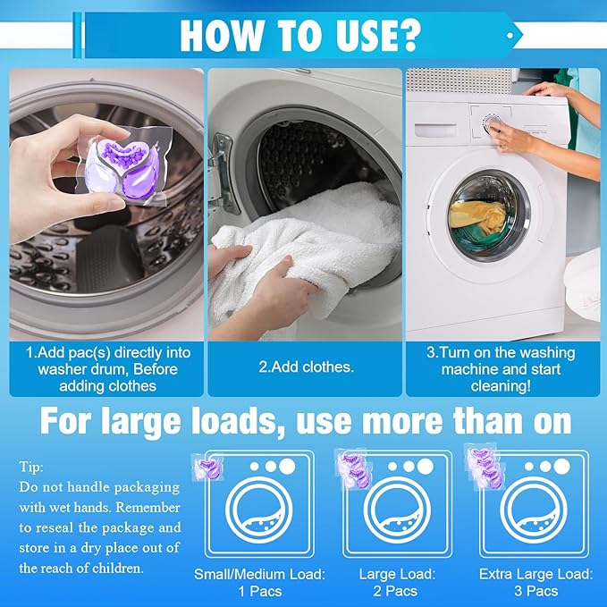 200 Count Laundry Detergent Pods Bulk 3 in 1 Laundry Detergent Pacs with Scent Boosters Washing Machine Powerful Decontamination Fragrance Enhancement Fresh Floral Scent
