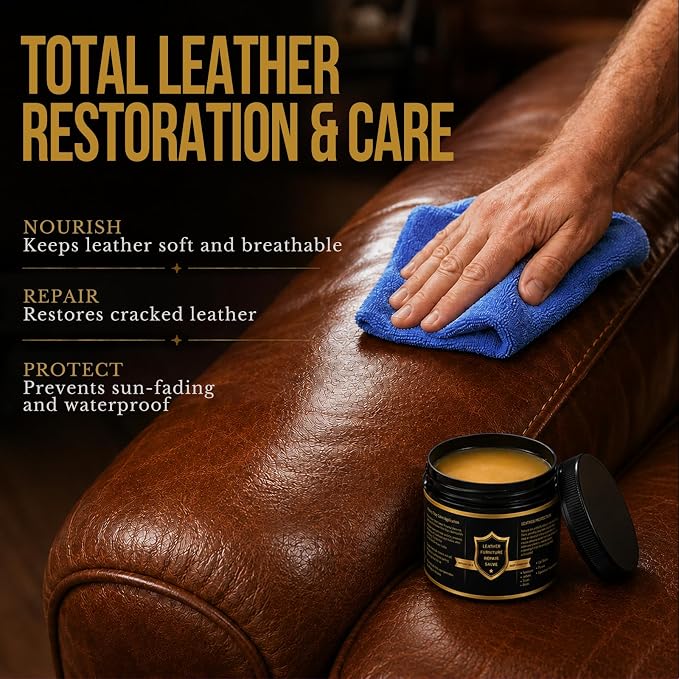 Leather Conditioner for Couch: Restores Shine, Softness, Protects | Salve Furniture Deeply Nourishes Restores Shine for Handbags, Purses, Car Seats, Boots, Saddles and Bags