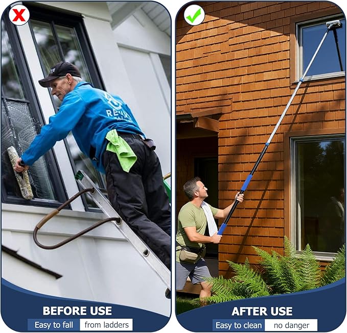 3.3-8 FT Telescopic Extension Pole | Adjustable Aluminum Paint Roller Pole | Universal Twist-On Metal Tip | Sturdy Multi-Purpose Household Tool for Dusting, Painting & High House Cleaning