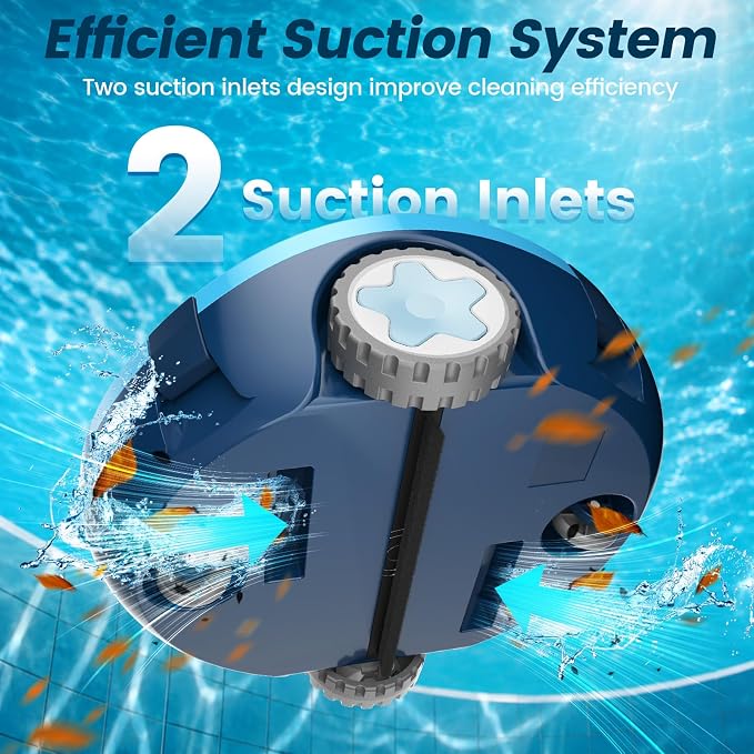 Y10 Robotic Pool Cleaner,Cordless Pool Vacuum with 90 Mins Runtime