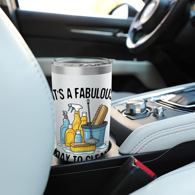 Funny Cleaning Supplies Janitor Housekeeper Gift Stainless Steel Insulated Tumbler