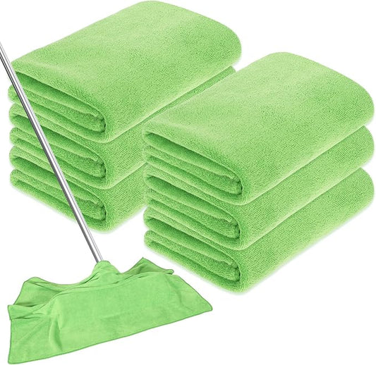 6 Pcs Extra Large Microfiber Cleaning Cloth Reusable Microfiber Towels Thick Washable Cleaning Towel for Home Office Windows Floors and Cars, 30 x 20 Inch (Green)