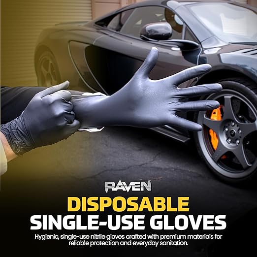 SAS Safety 66517-01 Raven Powder-Free Exam Grade Nitrile - 6 mil 50 Gloves per box