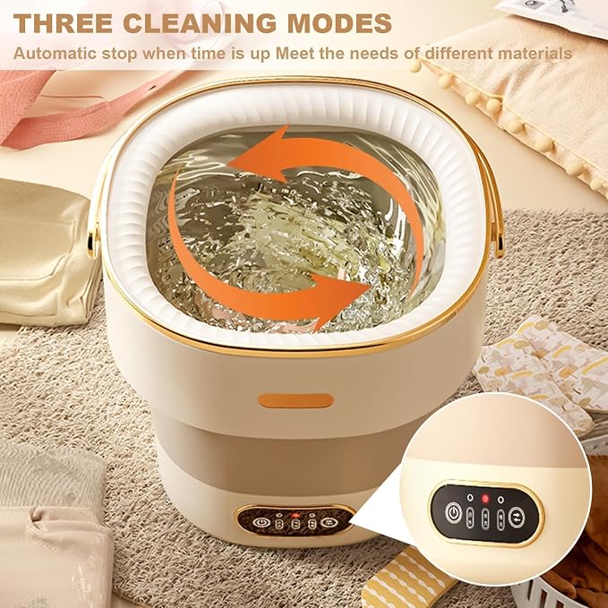 Portable Washing Machine, Mini Washer 13L Upgraded Large Capacity Foldable Washer Deep Cleaning of Underwear Baby Clothes and Other Small Clothes for Apartments Dormitories Hotels