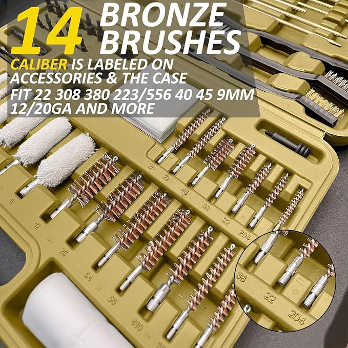 iunio Gun Cleaning Kit, Universal Gun Cleaning Kit for All Caliber Shotgun Pistol Rifle Cleaning Kit with Mat Portable Case