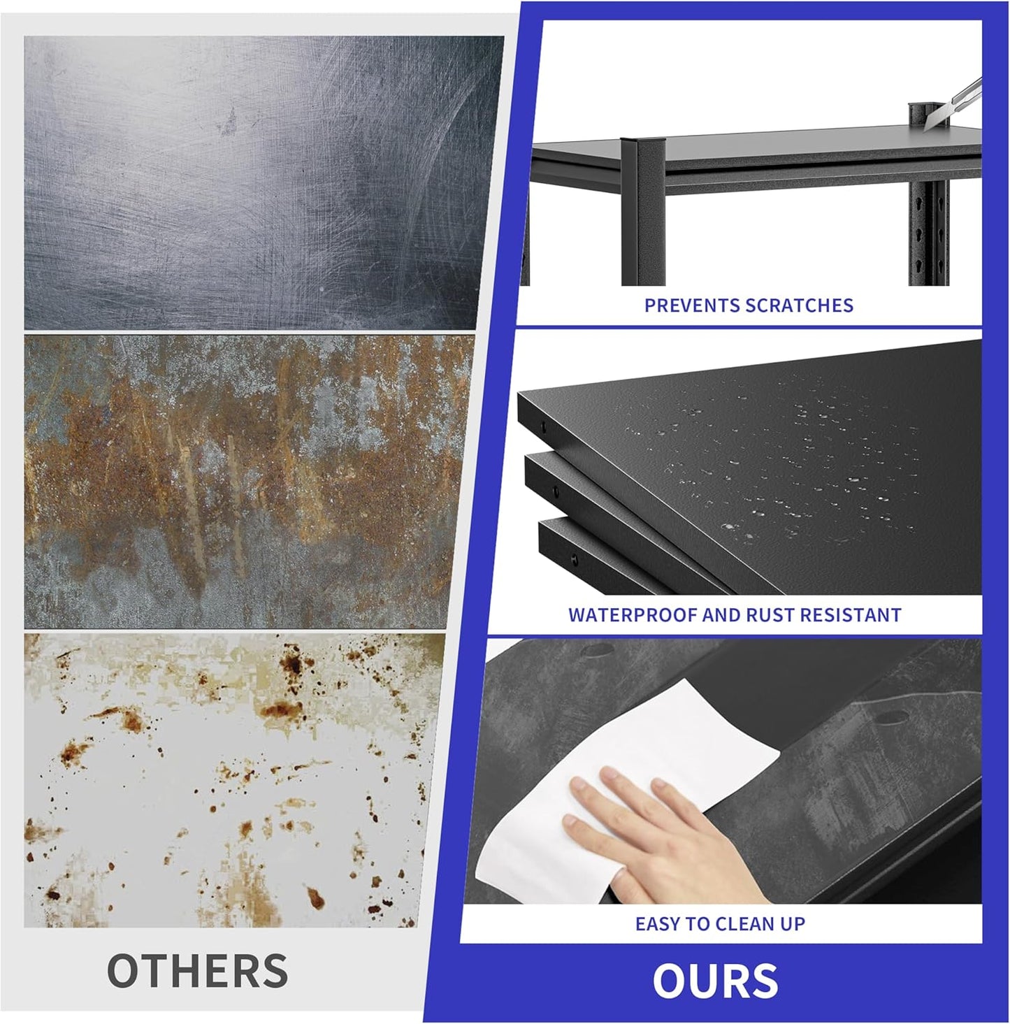 Garage Shelving Unit,3 Pieces78 HThickened Metal Shelving Units for Garage Storage Shelves Adjustable Shelves,5 Tier Industrial Shelving Shelf Metal Shelves for Storage for Warehouse Basement