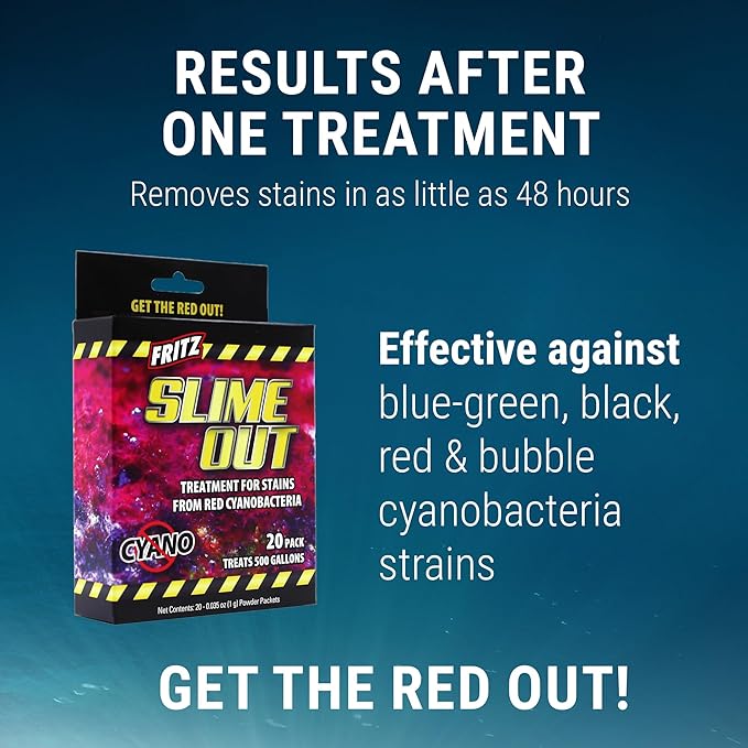 Fritz Aquatics Slime Out Treatment for Stains from Red Cyanobacteria in Fresh or Saltwater Aquariums (20-Count)