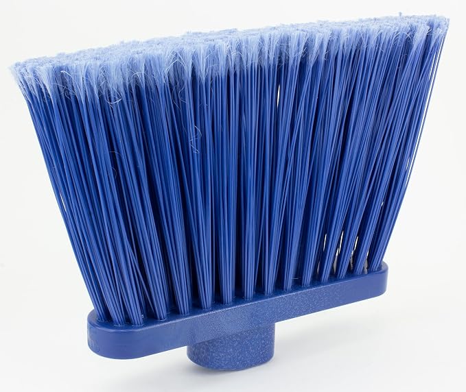 SPARTA 41082EC14 Plastic Color Coded Broom, Flagged Bristles, Long Broom With Angled Head For Large Debris, 56 Inches, Blue, (Pack of 12)