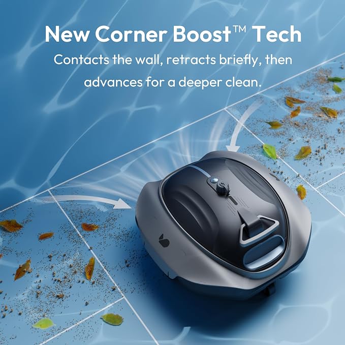 Bubot 300P Cordless Pool Vacuum, Robotic Pool Cleaner with Industry Leading Suction Power, DirtLock Tech 2.0, Auto Parking, Double Filtering for Above-Ground Flat Pools up to 850 Sq.Ft. Space Gray