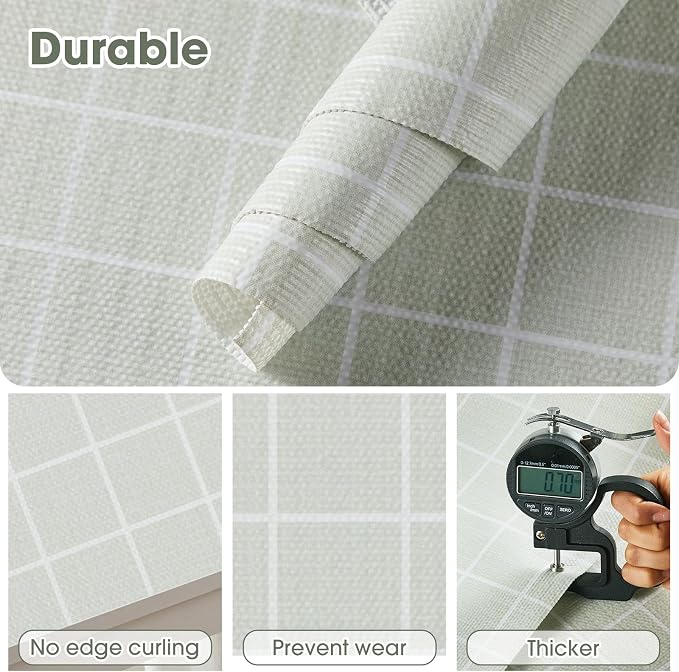 Drawer and Shelf Liner, Non-Slip Kitchen Cabinet Liners Non-Adhesive Thick Strong Grip Waterproof Washable Mats Protect Dresser Shelves Cupboard Bathroom Cabinets, Light Green, 18 in X 10 FT