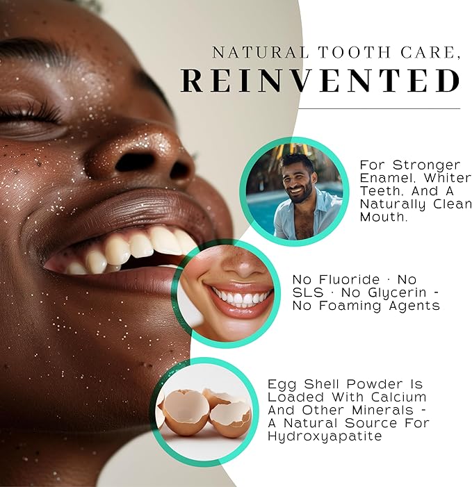 Vanman’s - Miracle Tooth Cleaning Powder Toothpaste - Fluoride-Free Whitening Tooth Powder with Coconut Charcoal, Eggshell Powders - Remineralizing Toothpaste - 2.2 Ounce