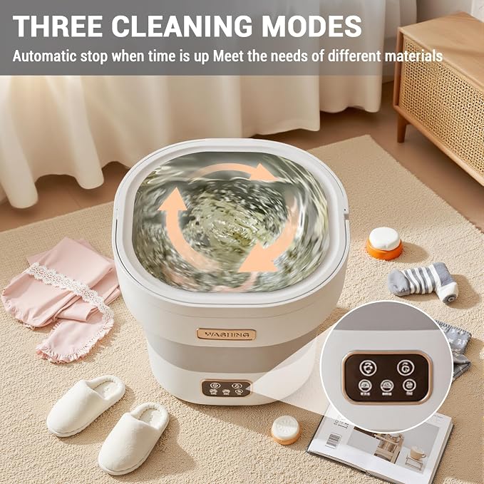 Portable Washing Machine, Mini Washer 12L Upgraded Large Capacity Foldable Washer Deep Cleaning of Underwear Baby Clothes and Other Small Clothes for Apartments Dormitories Hotels