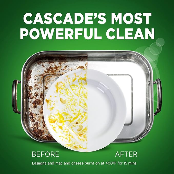 Cascade Platinum Dishwasher Pods, ActionPacs Dishwasher Detergent with Dishwasher Cleaner Action, Lemon Platinum Plus, 70 Count