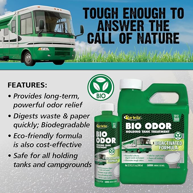 STAR BRITE Bio Odor Holding Tank Treatment - Bioactivated Formula for Waste & Odor Control - Long-Lasting, Campground-Friendly Deodorizer