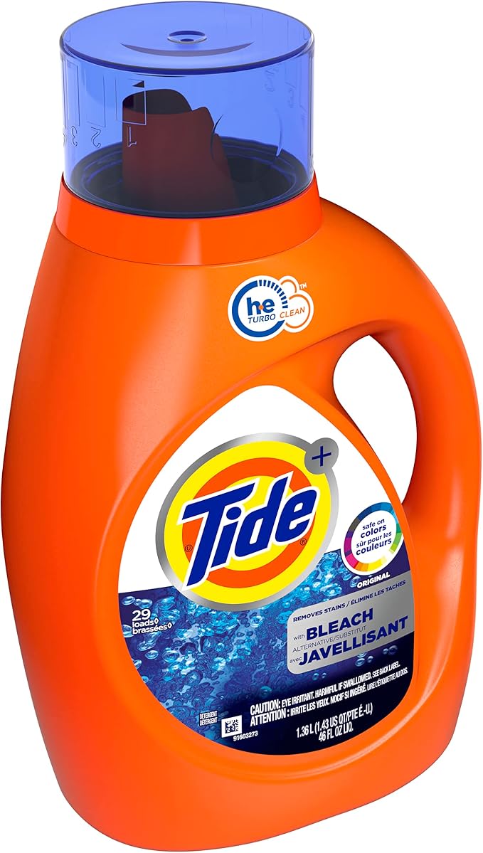 Tide Plus Bleach Alternative HE Turbo Clean Liquid Laundry Detergent, 46fl oz, 29 Loads