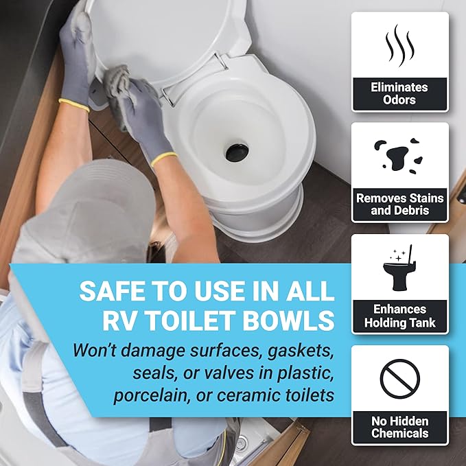 Unique RV Digest-It+, Scrub-It and Clean-It - RV Toilet Treatment and Cleaner, Packaging May Vary