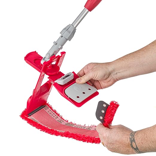 Unger Commercial Restroom Complete Mop Pack with Microfiber Flat Pad and EZ Holder for Hygienic Cleaning, SmartColor System - SMCMR