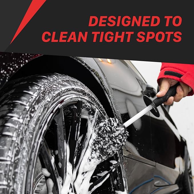 Maxshine Universal 3-Piece Microfiber Wheel Brush Kit (Black) | 14”, 18” & 20” Sizes | Ultra-Soft Lint-Free Heads with Anti-Static | Versatile Car Wheel & Rim Cleaning Brushes for Auto Detailing