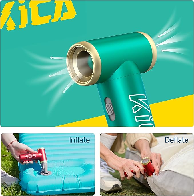 KiCA Jetfan 2 Electric Air Blower,Air Duster for Computer,Keyboard,House Cleaning,Car Dust,Hair Drying,Air Inflation,Camera Lens,Rechargeable,Speed Control,Upgrade Battery,Air Can Substitute Tool,Red